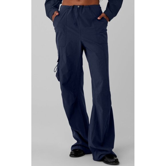 Alo Megastar Cargo Pants High OR Low Rise Navy Wide Leg Outdoor Hiking Utility L - Picture 4 of 13